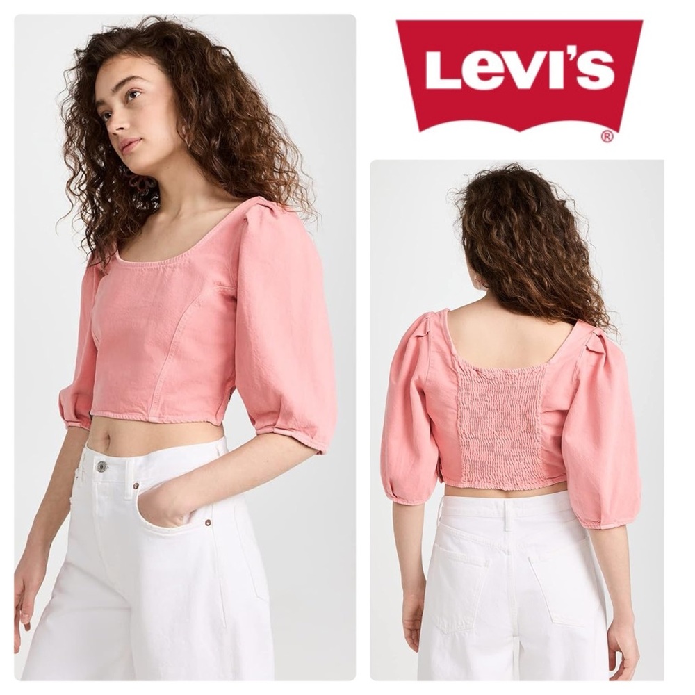 NWT Levi’s Scout Denim Blouse in Peach